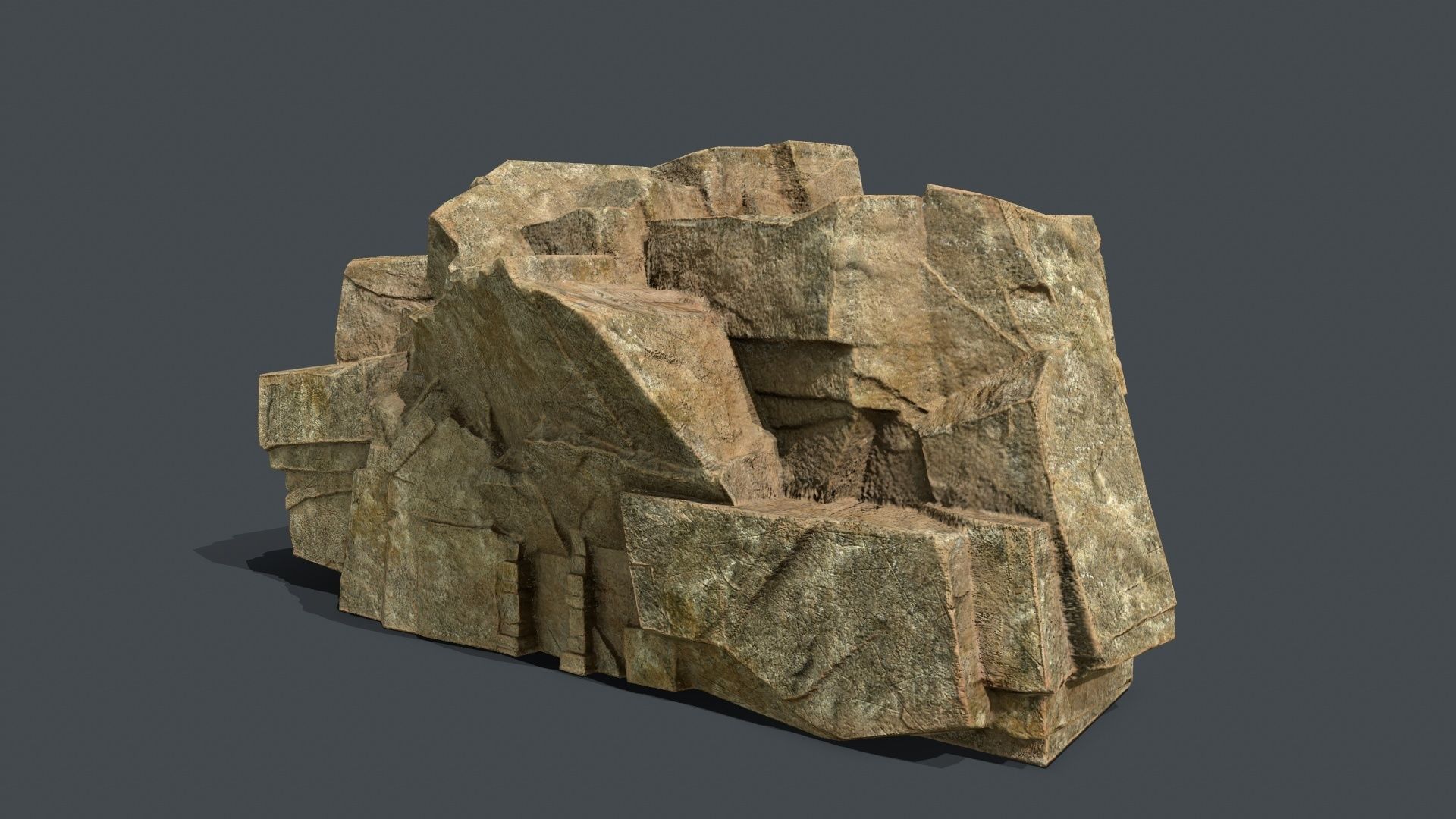 Skull Rock Low-poly 3D model_5