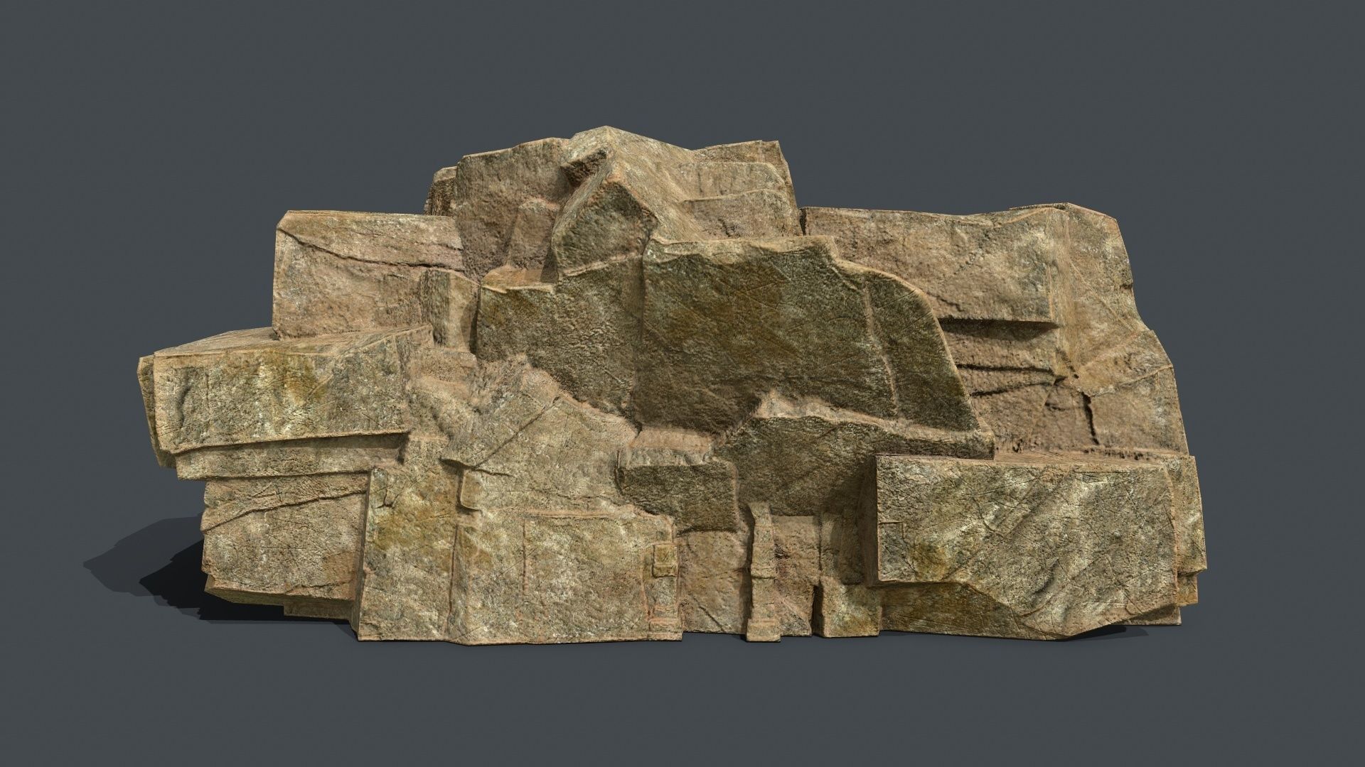 Skull Rock Low-poly 3D model_6