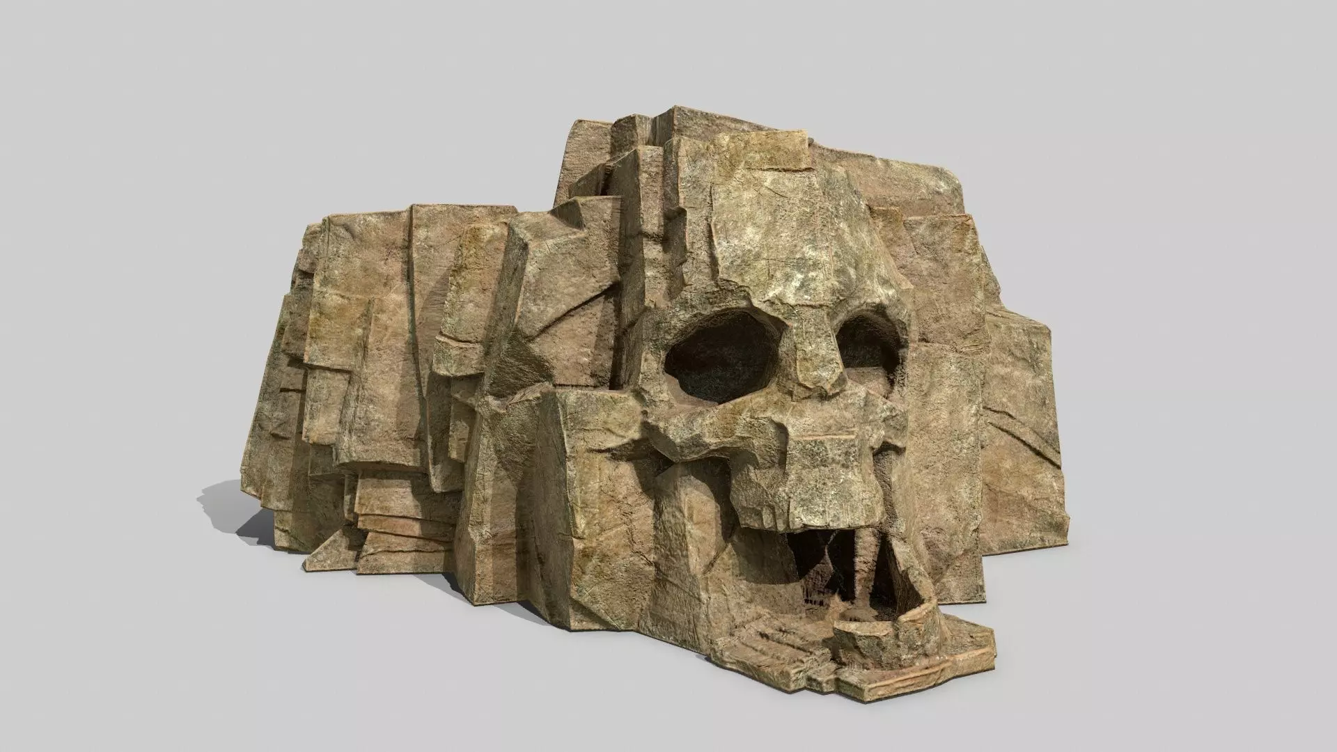 Skull Rock Low-poly 3D model_0