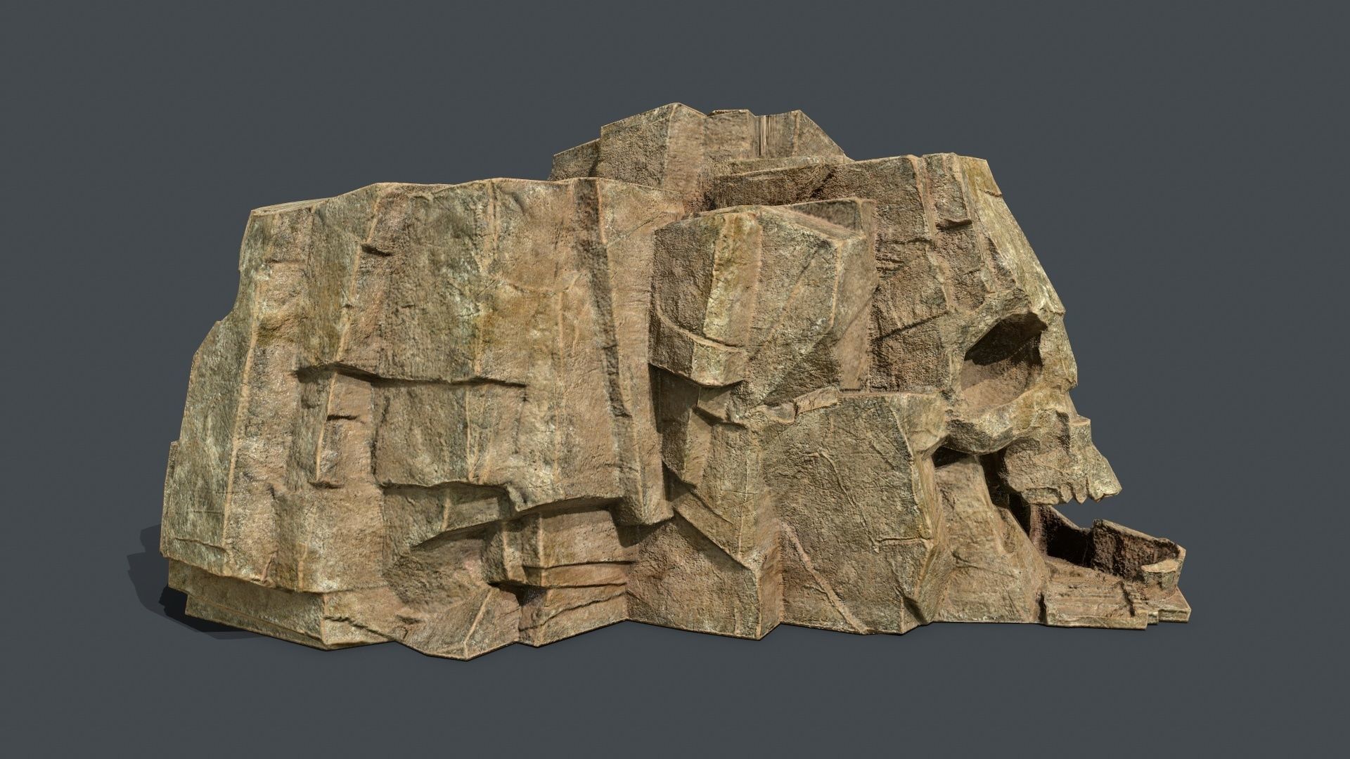 Skull Rock Low-poly 3D model_3
