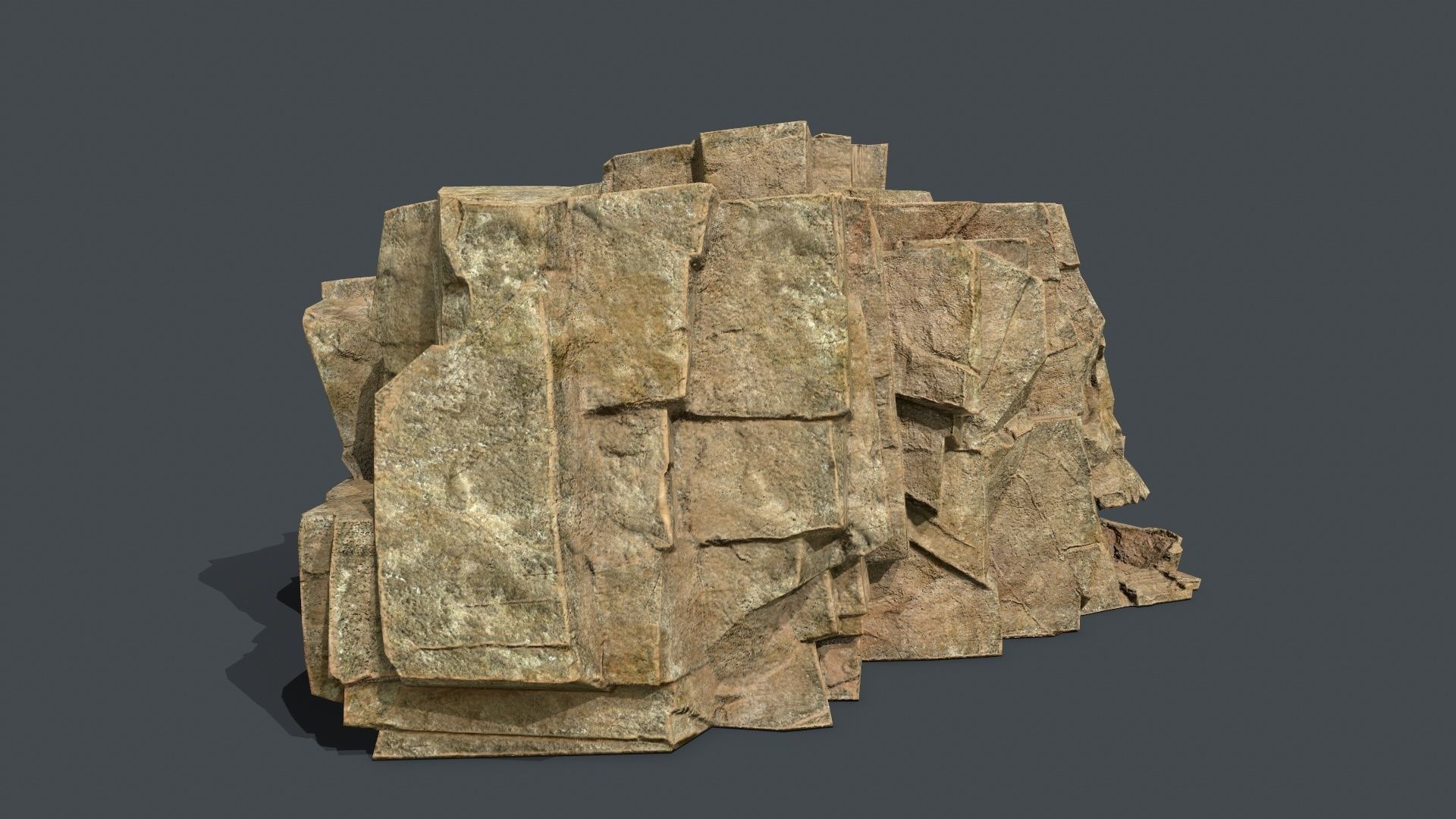 Skull Rock Low-poly 3D model_4