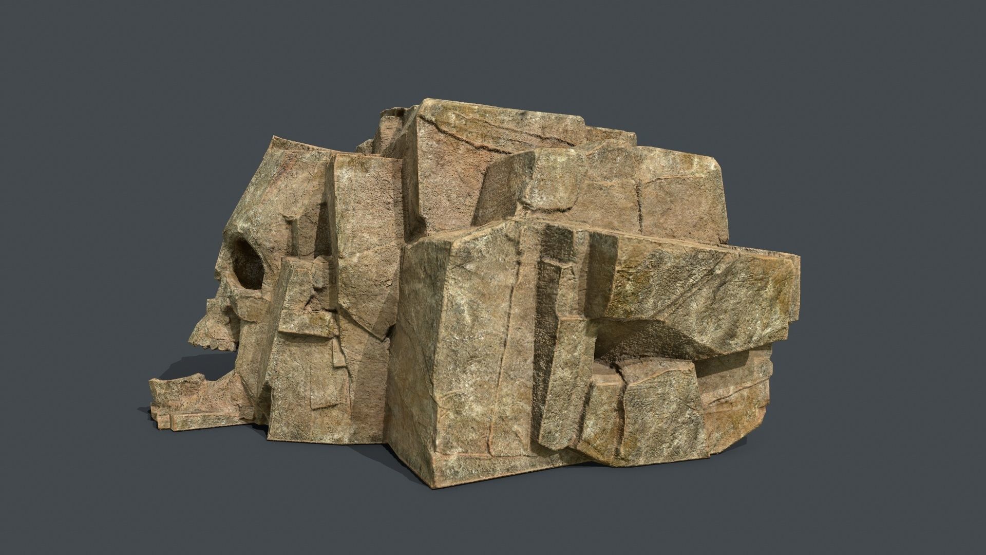 Skull Rock Low-poly 3D model_8