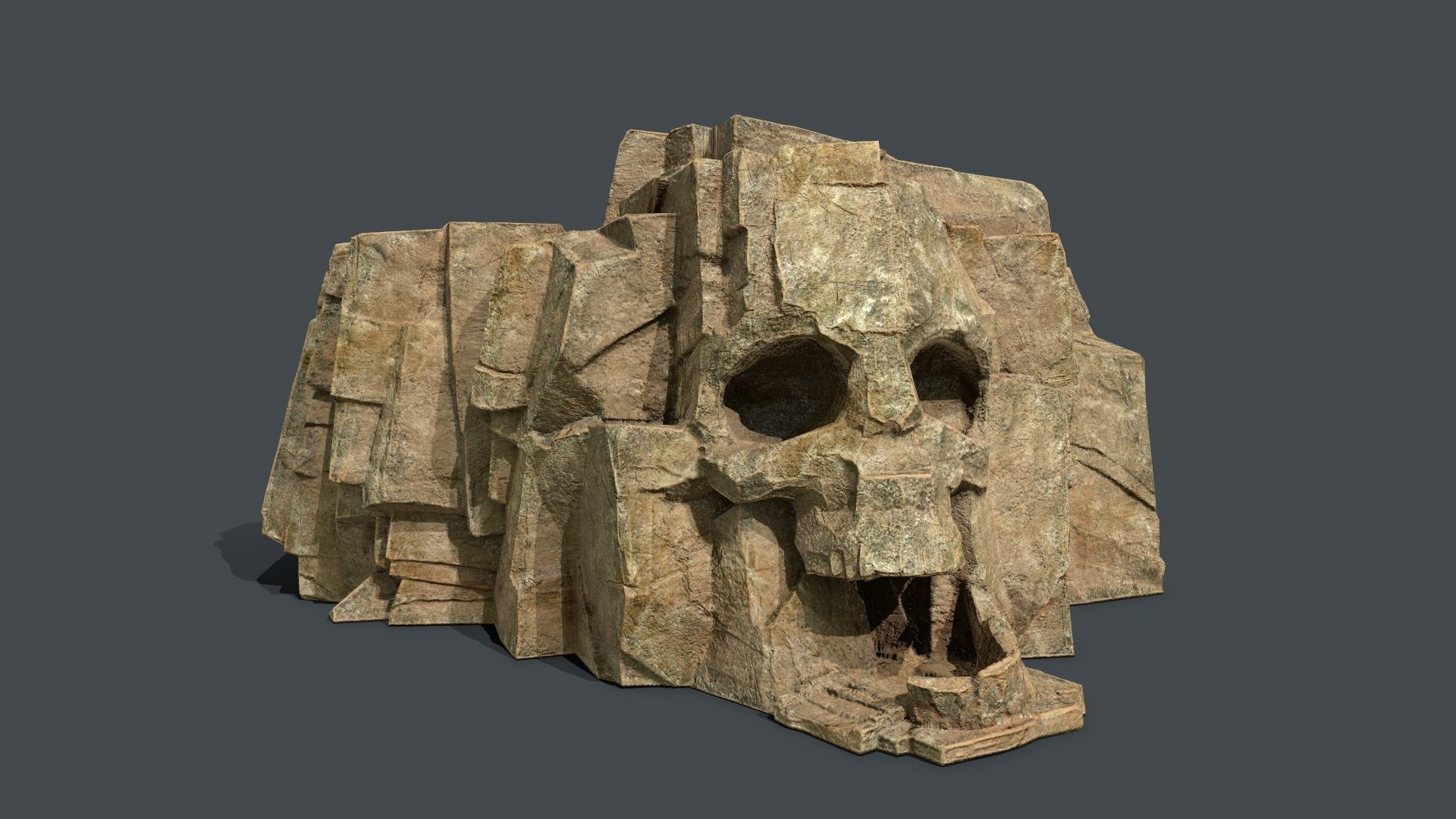 Skull Rock Low-poly 3D model_1