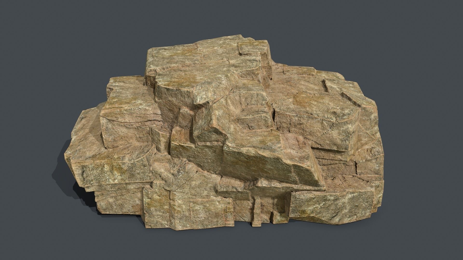 Skull Rock Low-poly 3D model_10