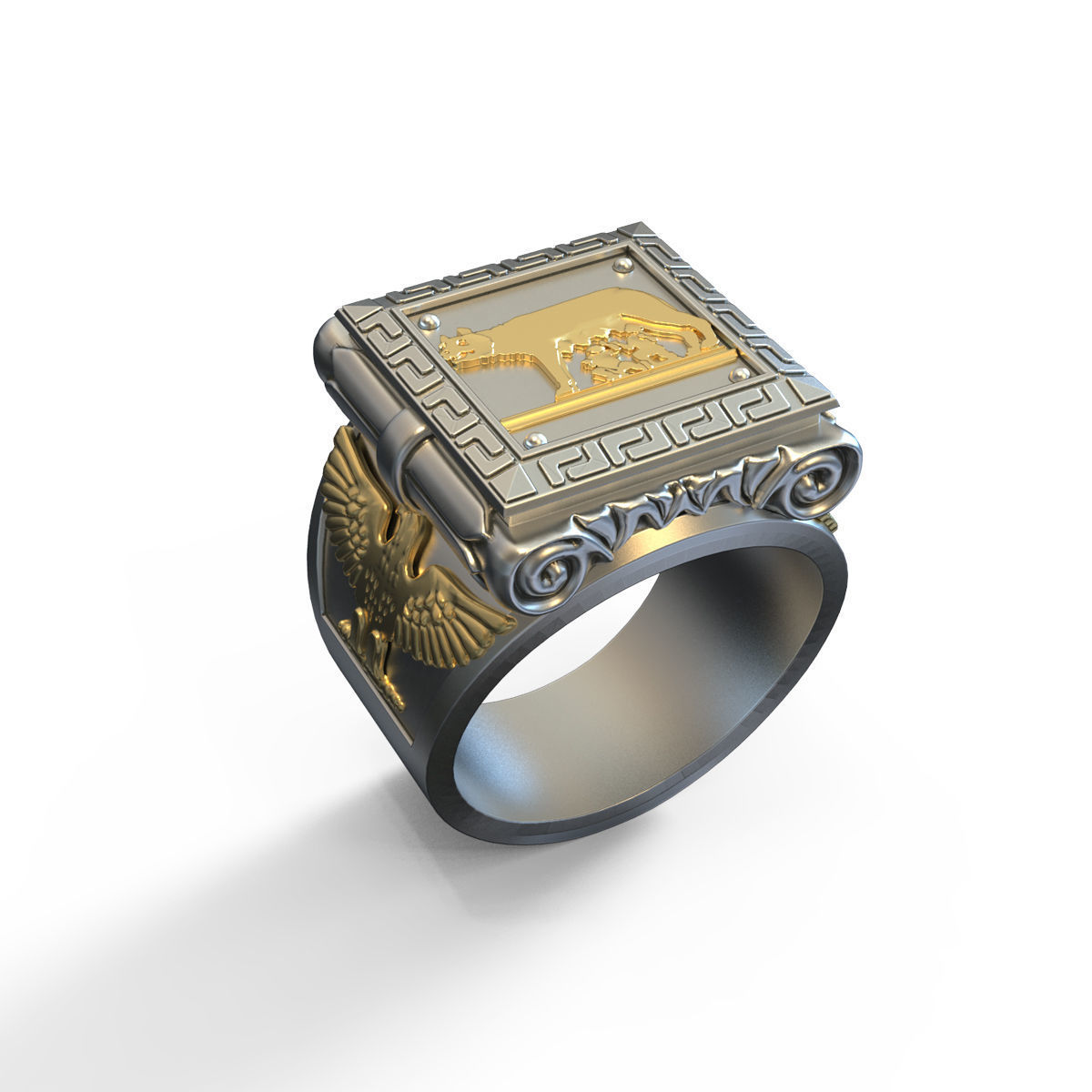 Roman Empire style mens Ring 3D print model