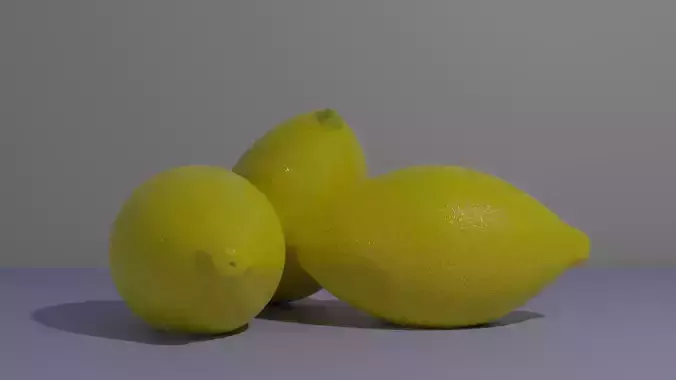 Lemon Fruit Yellow Low-poly 3D model