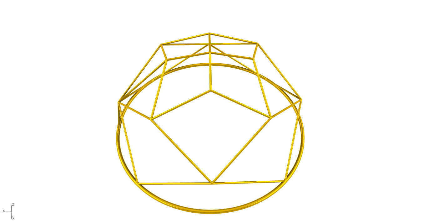 Architectural Dome Pack 6 Variations Diagonal Grid Structure 3D model_28