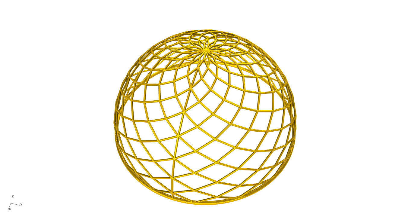 Architectural Dome Pack 6 Variations Diagonal Grid Structure 3D model_2