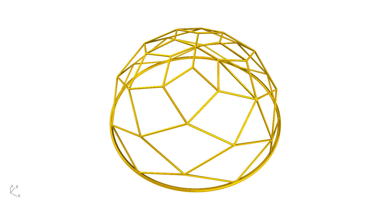 Architectural Dome Pack 6 Variations Diagonal Grid Structure 3D model_21