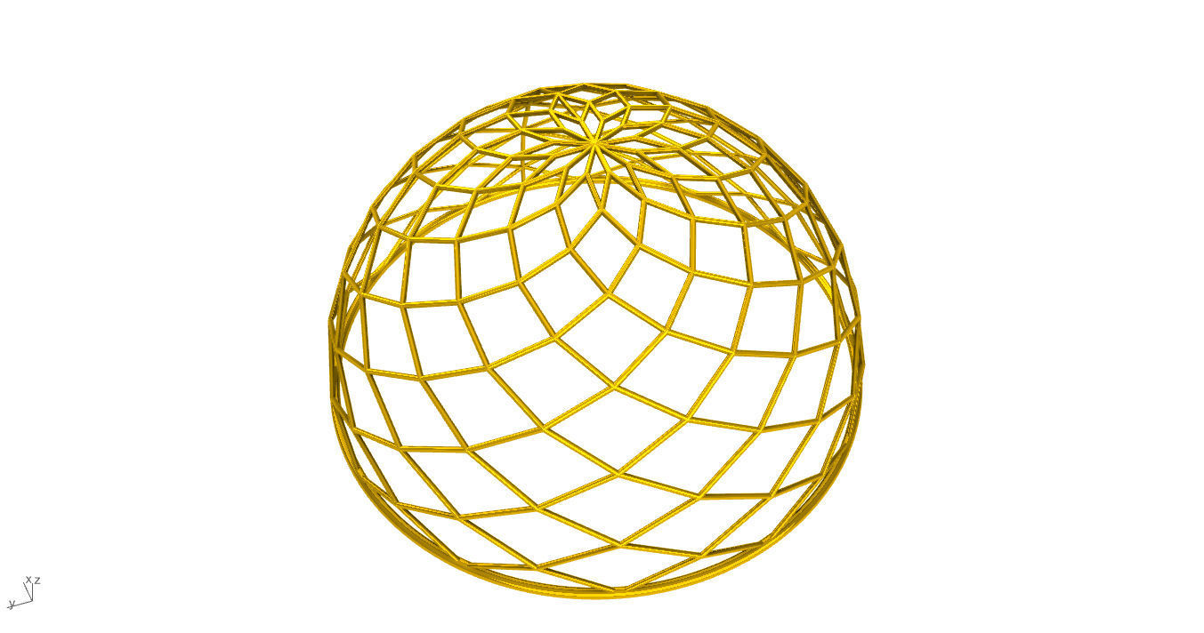 Architectural Dome Pack 6 Variations Diagonal Grid Structure 3D model_9