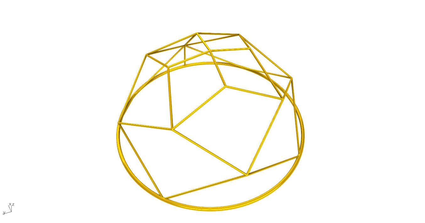 Architectural Dome Pack 6 Variations Diagonal Grid Structure 3D model_29