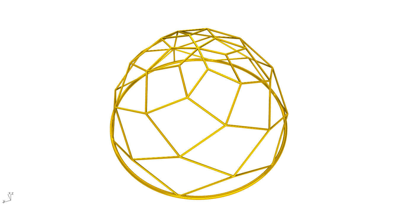 Architectural Dome Pack 6 Variations Diagonal Grid Structure 3D model_24