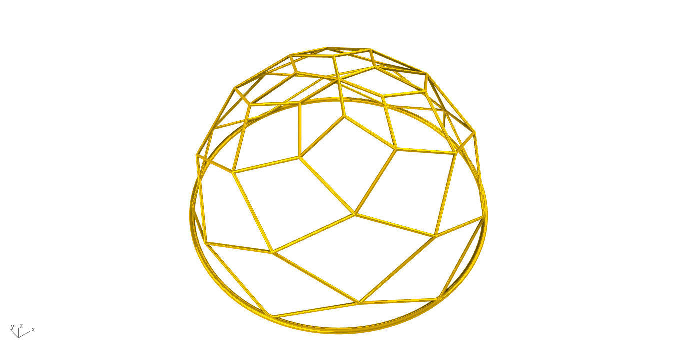 Architectural Dome Pack 6 Variations Diagonal Grid Structure 3D model_25