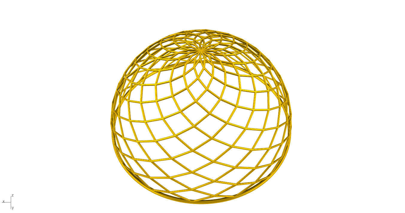 Architectural Dome Pack 6 Variations Diagonal Grid Structure 3D model_3