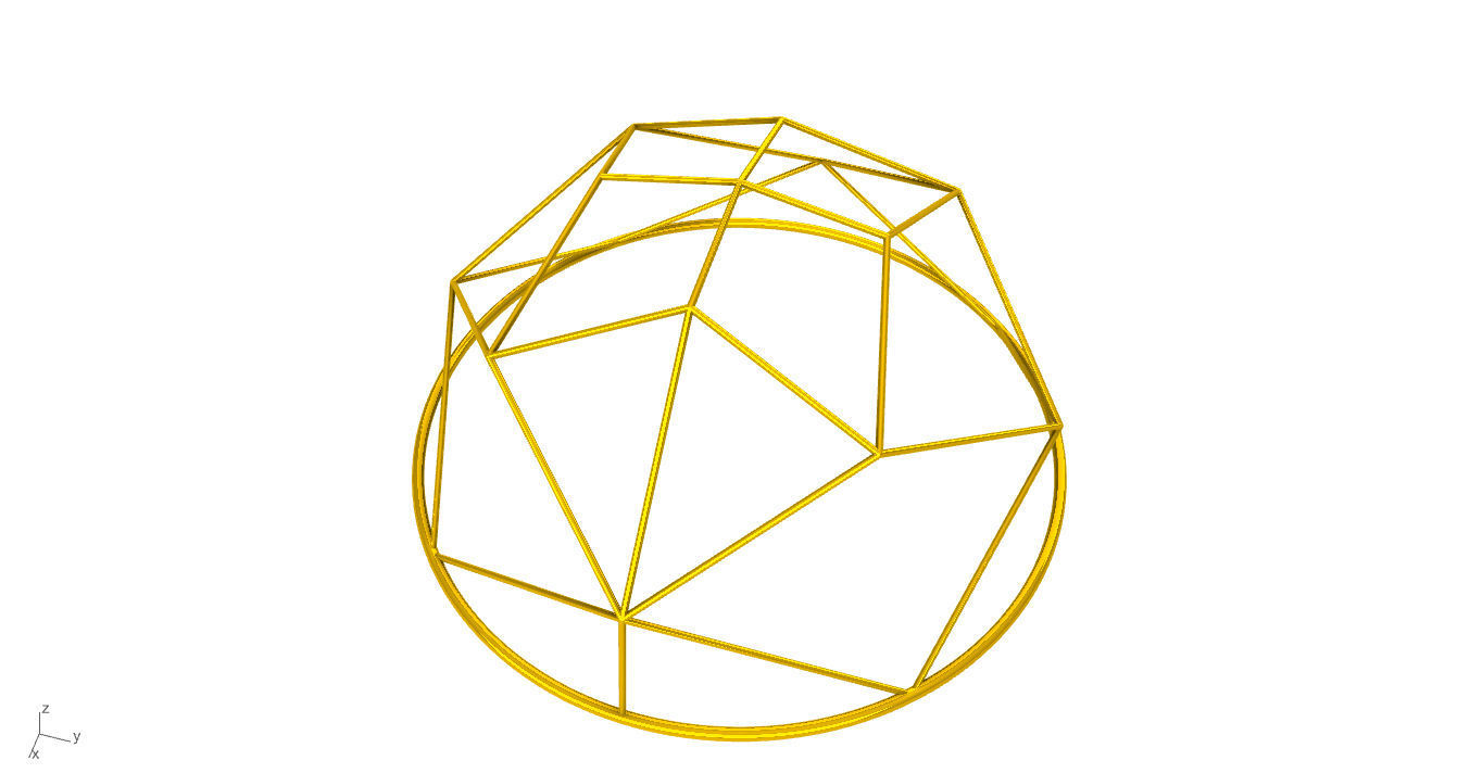 Architectural Dome Pack 6 Variations Diagonal Grid Structure 3D model_27