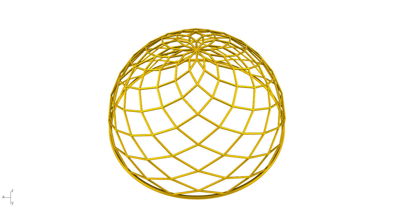 Architectural Dome Pack 6 Variations Diagonal Grid Structure 3D model_8