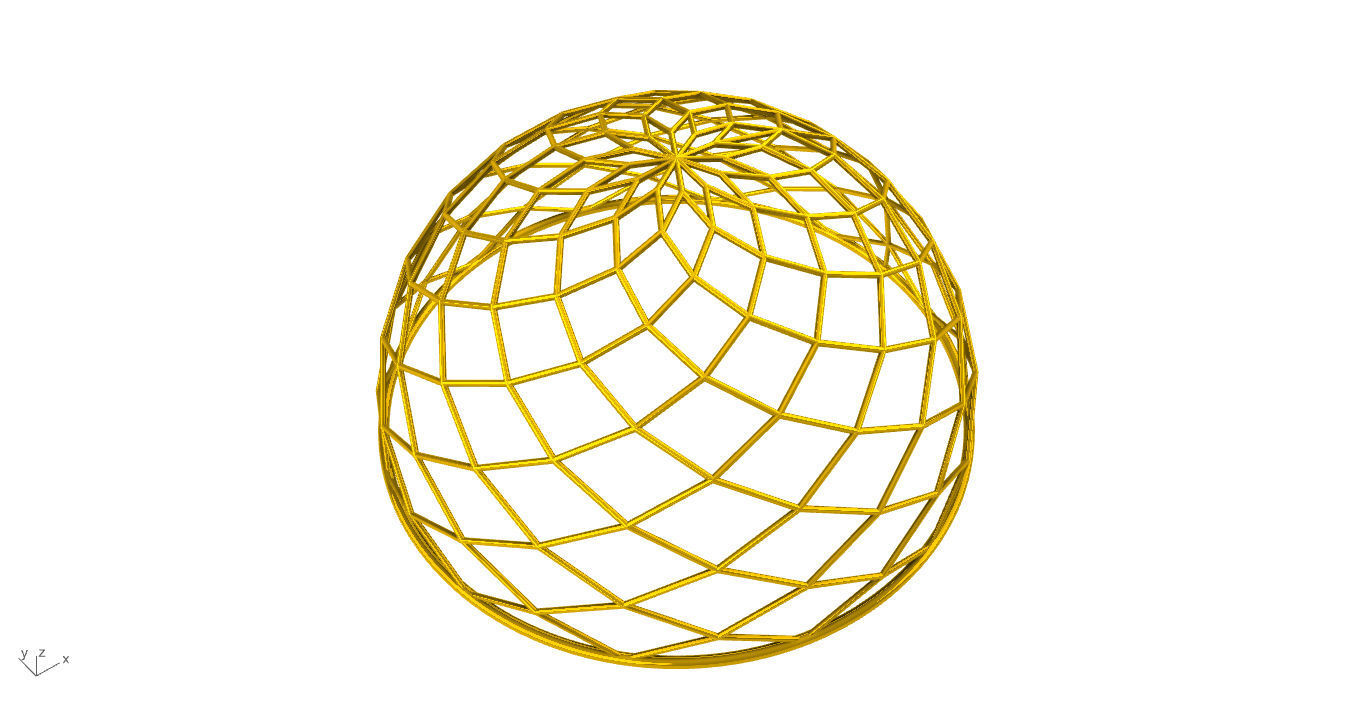 Architectural Dome Pack 6 Variations Diagonal Grid Structure 3D model_10