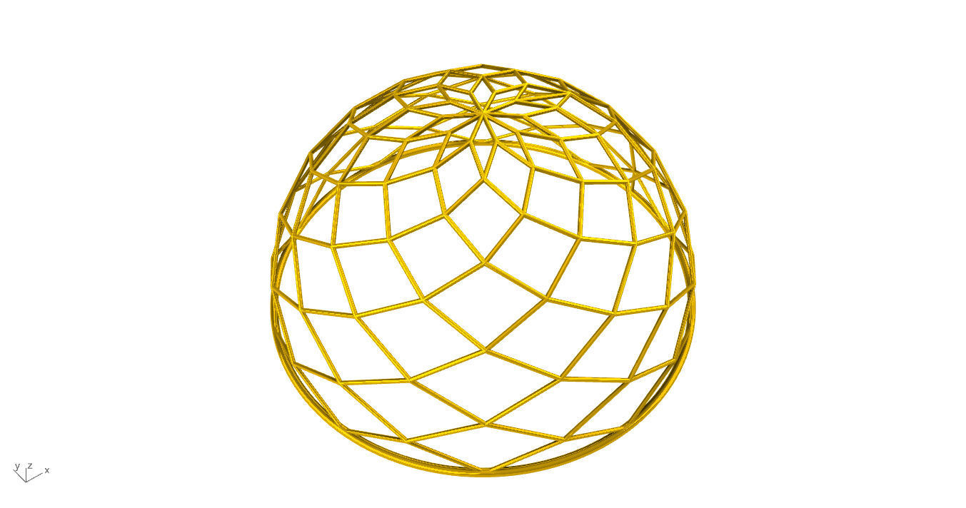 Architectural Dome Pack 6 Variations Diagonal Grid Structure 3D model_15
