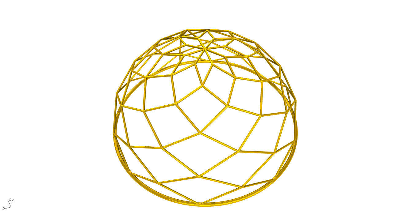 Architectural Dome Pack 6 Variations Diagonal Grid Structure 3D model_19