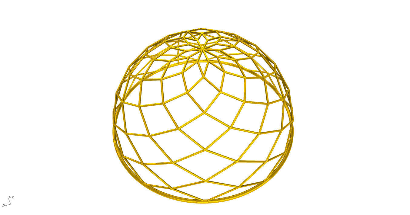 Architectural Dome Pack 6 Variations Diagonal Grid Structure 3D model_14