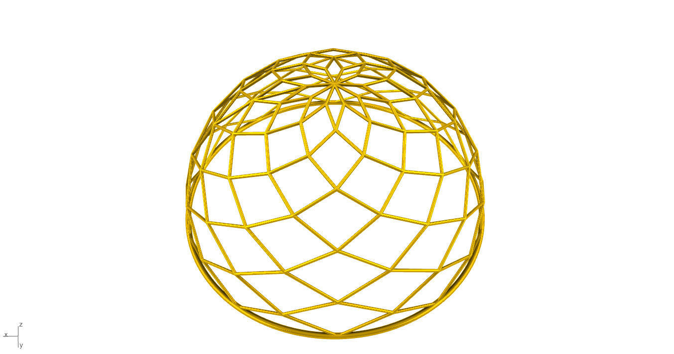 Architectural Dome Pack 6 Variations Diagonal Grid Structure 3D model_13