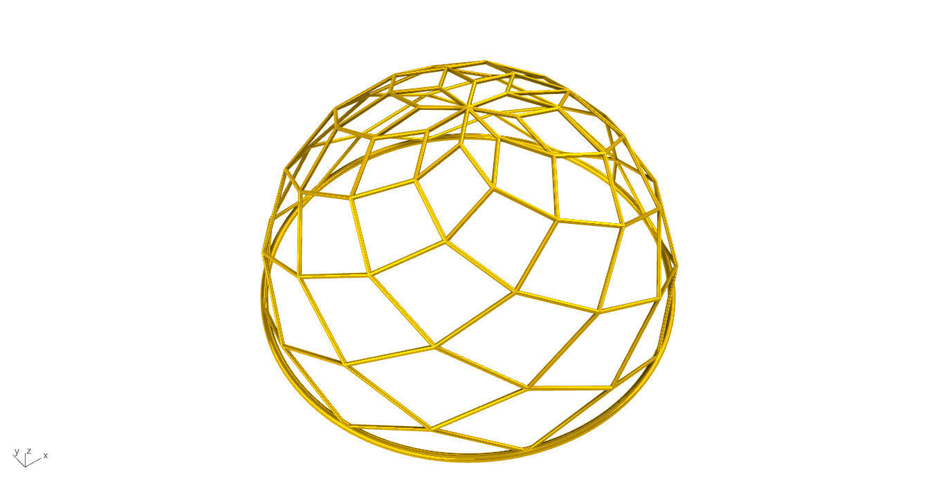 Architectural Dome Pack 6 Variations Diagonal Grid Structure 3D model_20