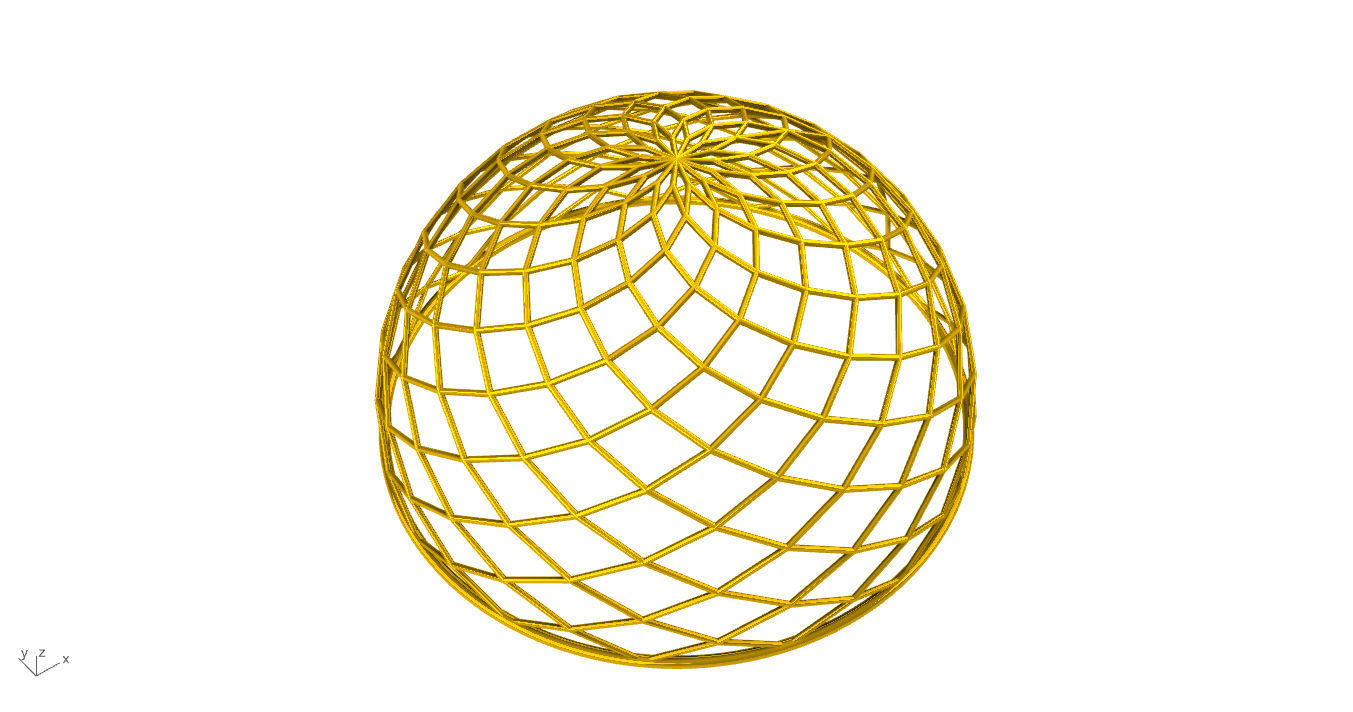 Architectural Dome Pack 6 Variations Diagonal Grid Structure 3D model_5