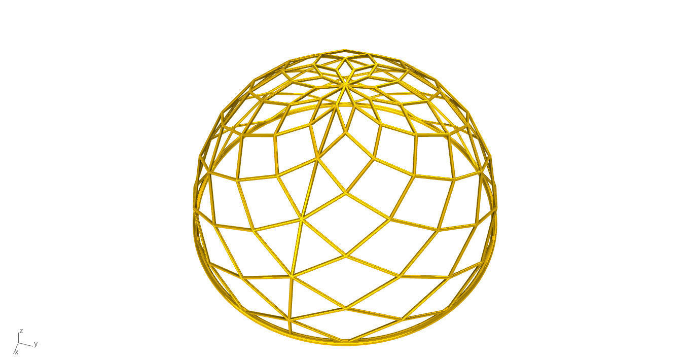 Architectural Dome Pack 6 Variations Diagonal Grid Structure 3D model_12