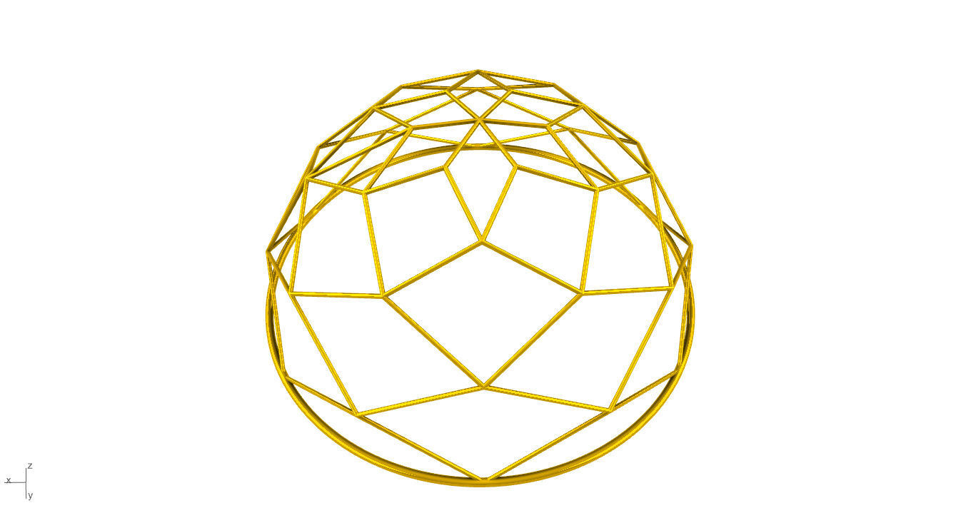 Architectural Dome Pack 6 Variations Diagonal Grid Structure 3D model_23