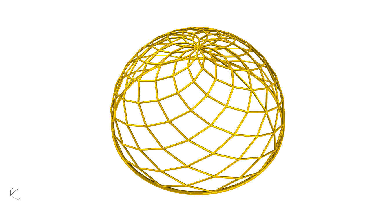 Architectural Dome Pack 6 Variations Diagonal Grid Structure 3D model_6