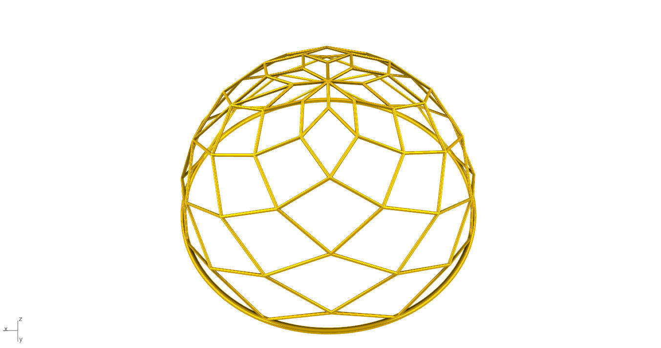 Architectural Dome Pack 6 Variations Diagonal Grid Structure 3D model_18