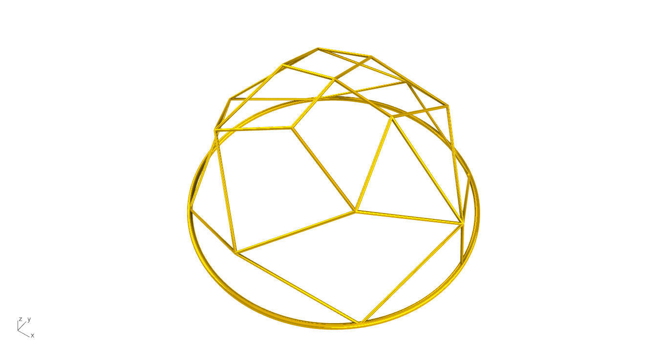 Architectural Dome Pack 6 Variations Diagonal Grid Structure 3D model_26