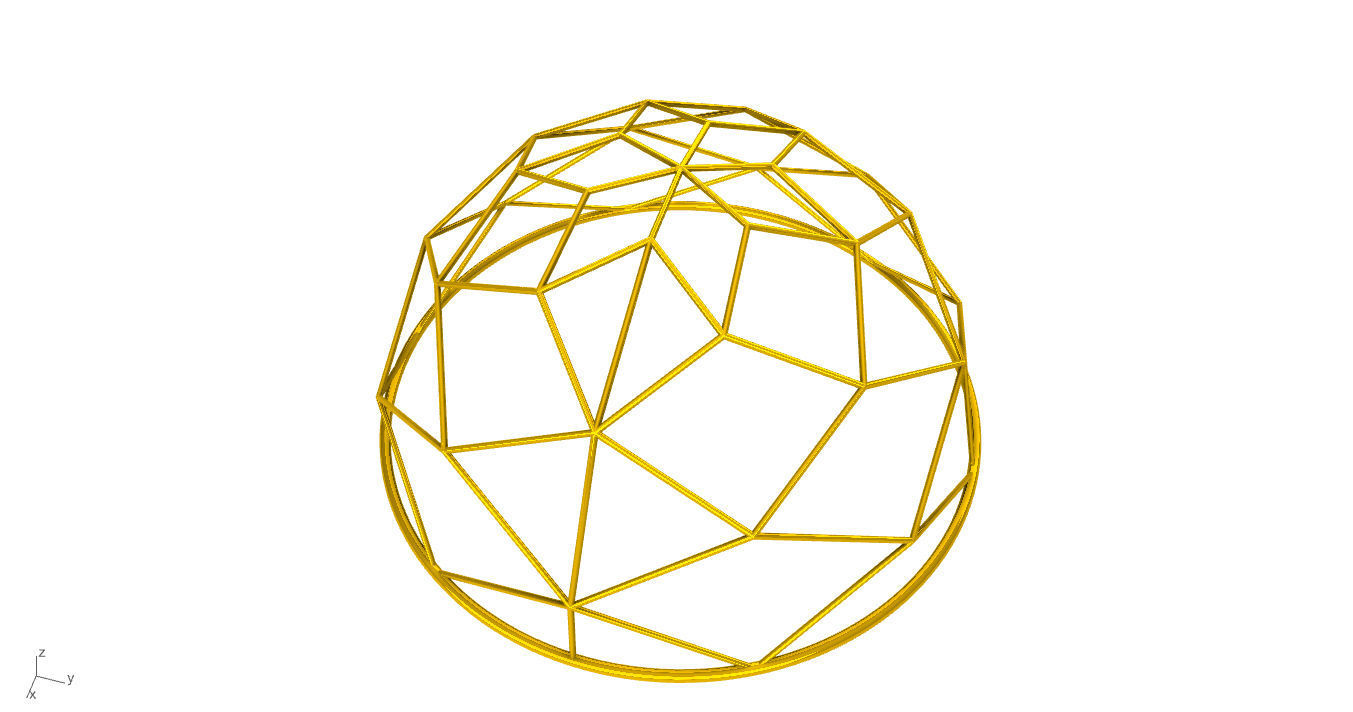 Architectural Dome Pack 6 Variations Diagonal Grid Structure 3D model_22