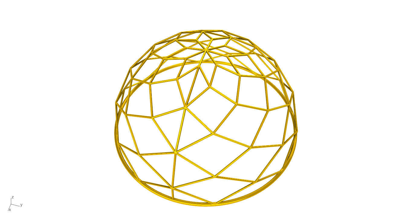 Architectural Dome Pack 6 Variations Diagonal Grid Structure 3D model_17