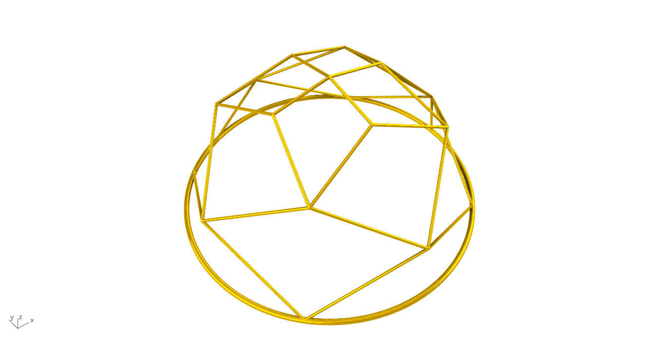 Architectural Dome Pack 6 Variations Diagonal Grid Structure 3D model_30