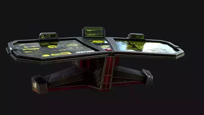 Sci-Fi Console Computer Base 1 Low-poly 3D model
