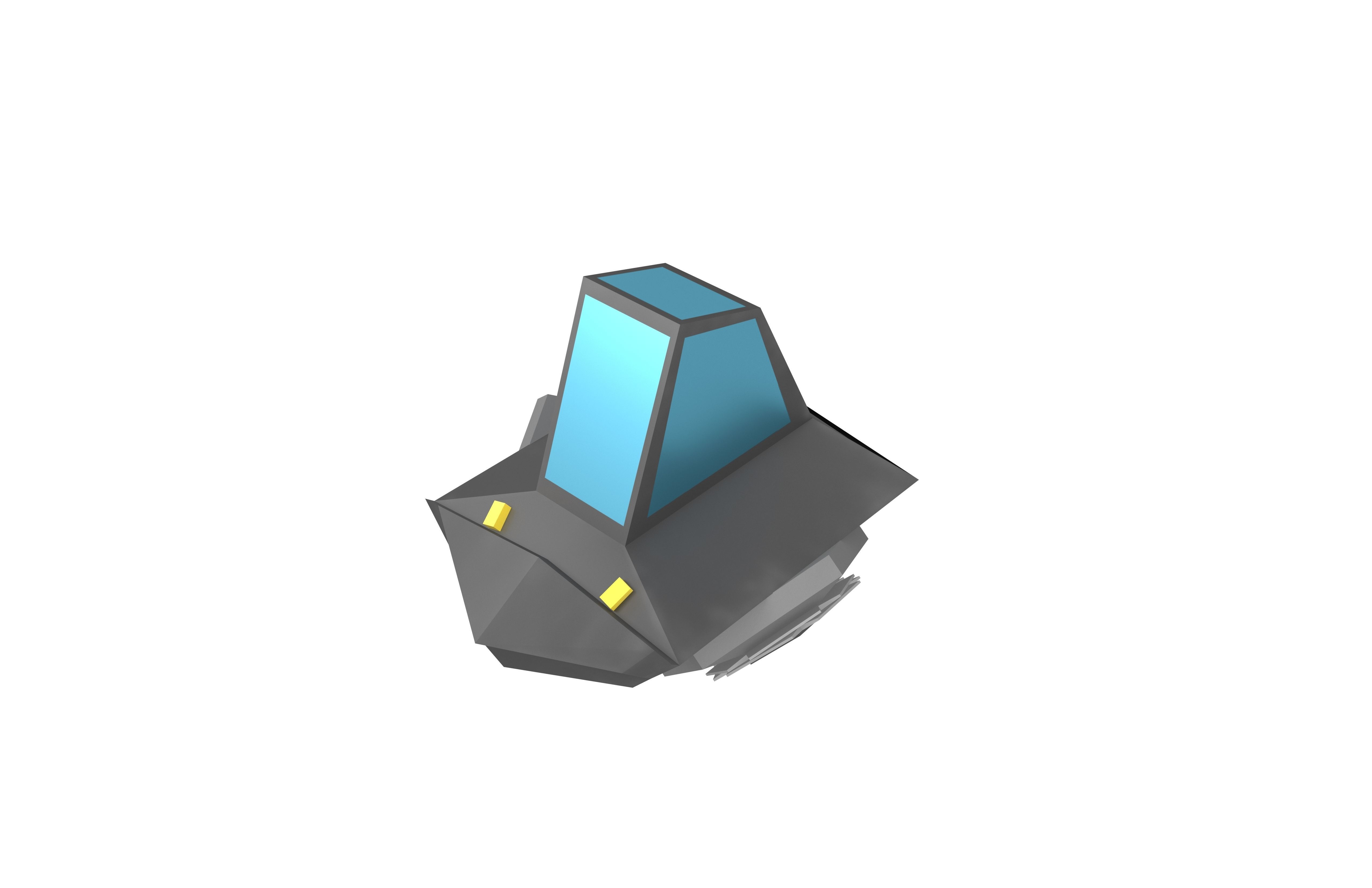 Future Car v1 001 Low-poly 3D model_4