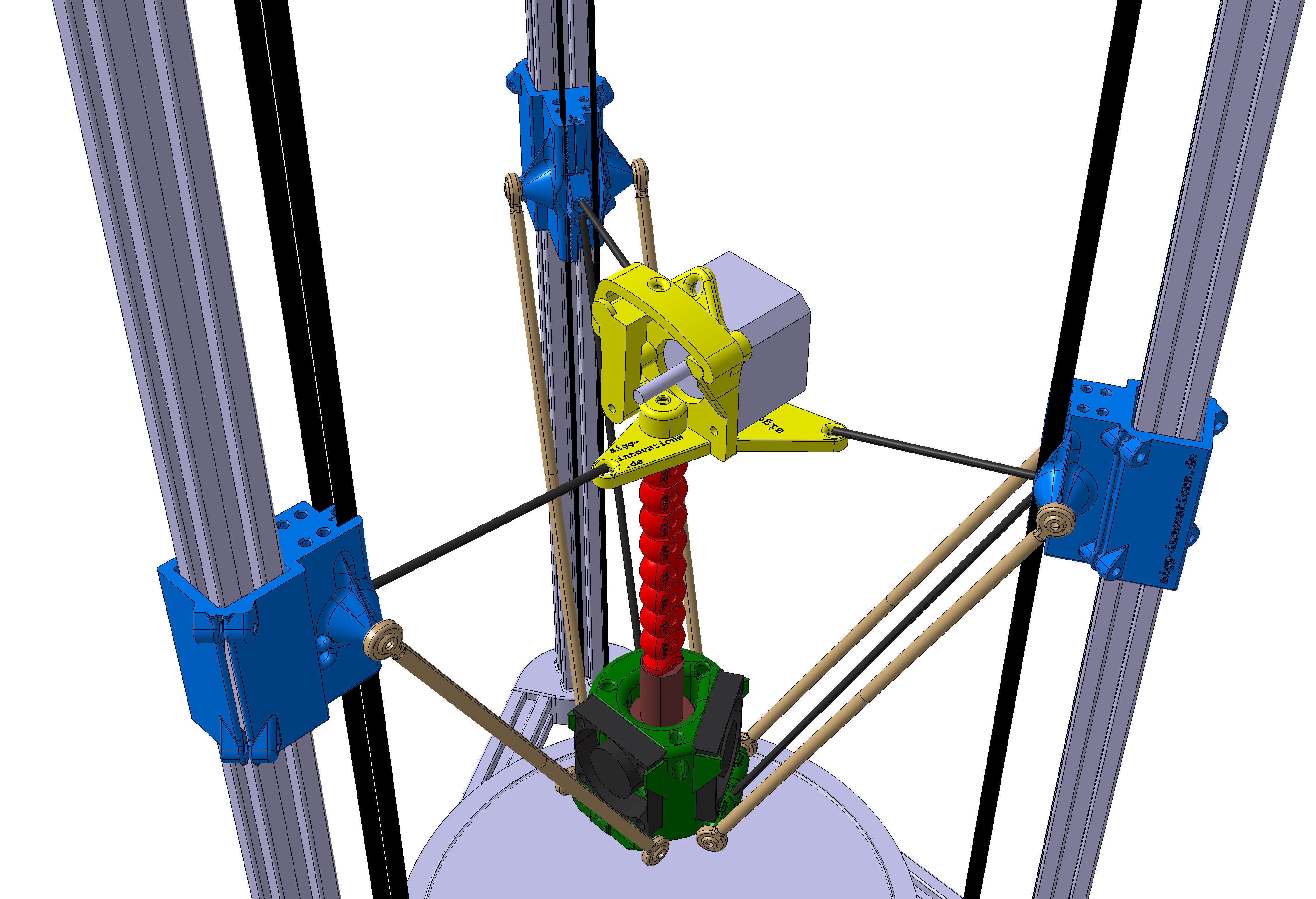 Kossel Mini 3d-printer better main parts 3D print model_2