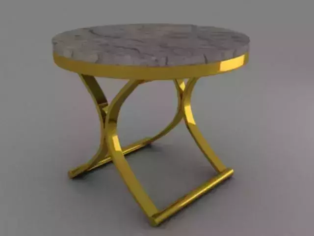 Circle Modern Side Table Gold Polish