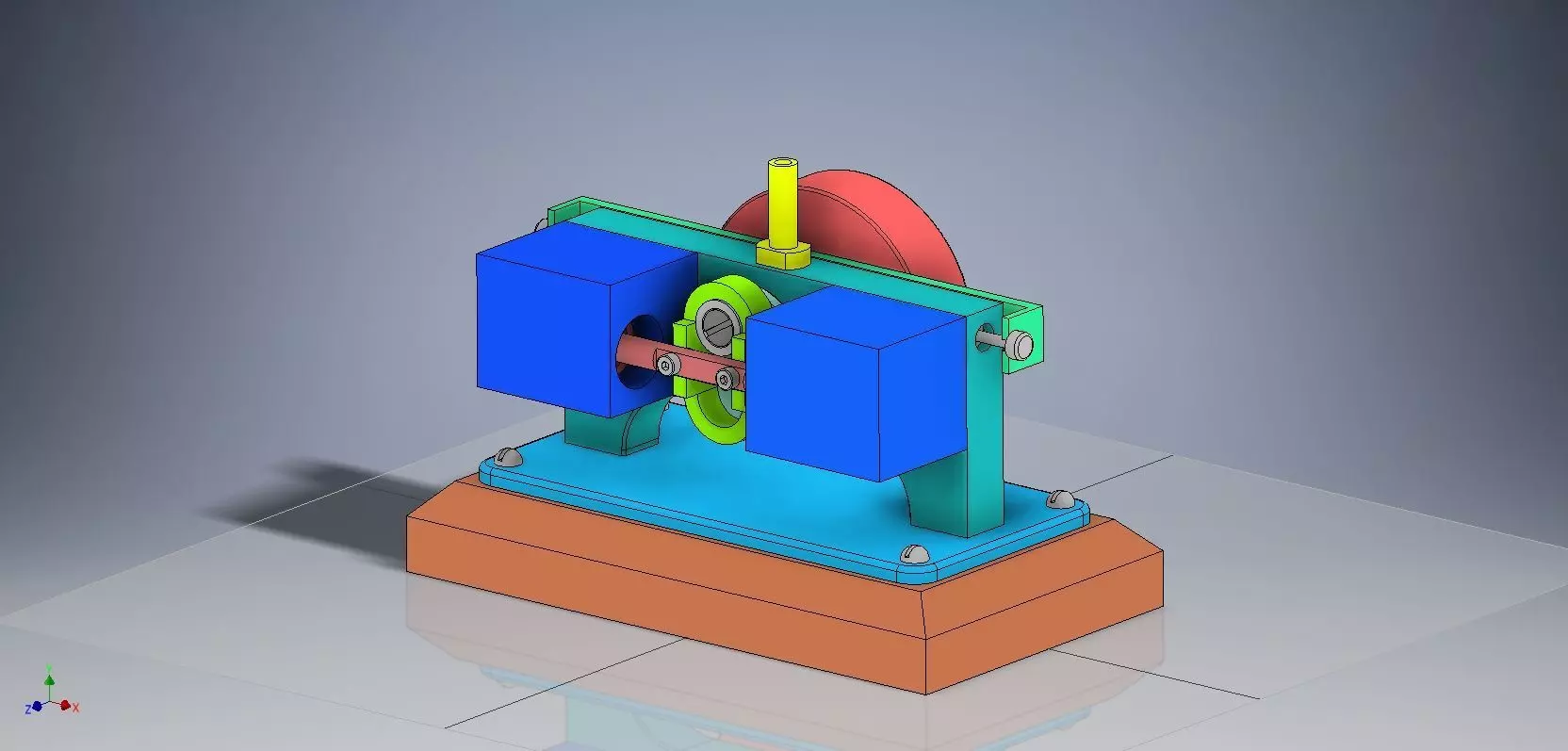 DOUBLE CYLINDER SCOTH YOKE STEAM ENGINE 3D model_0
