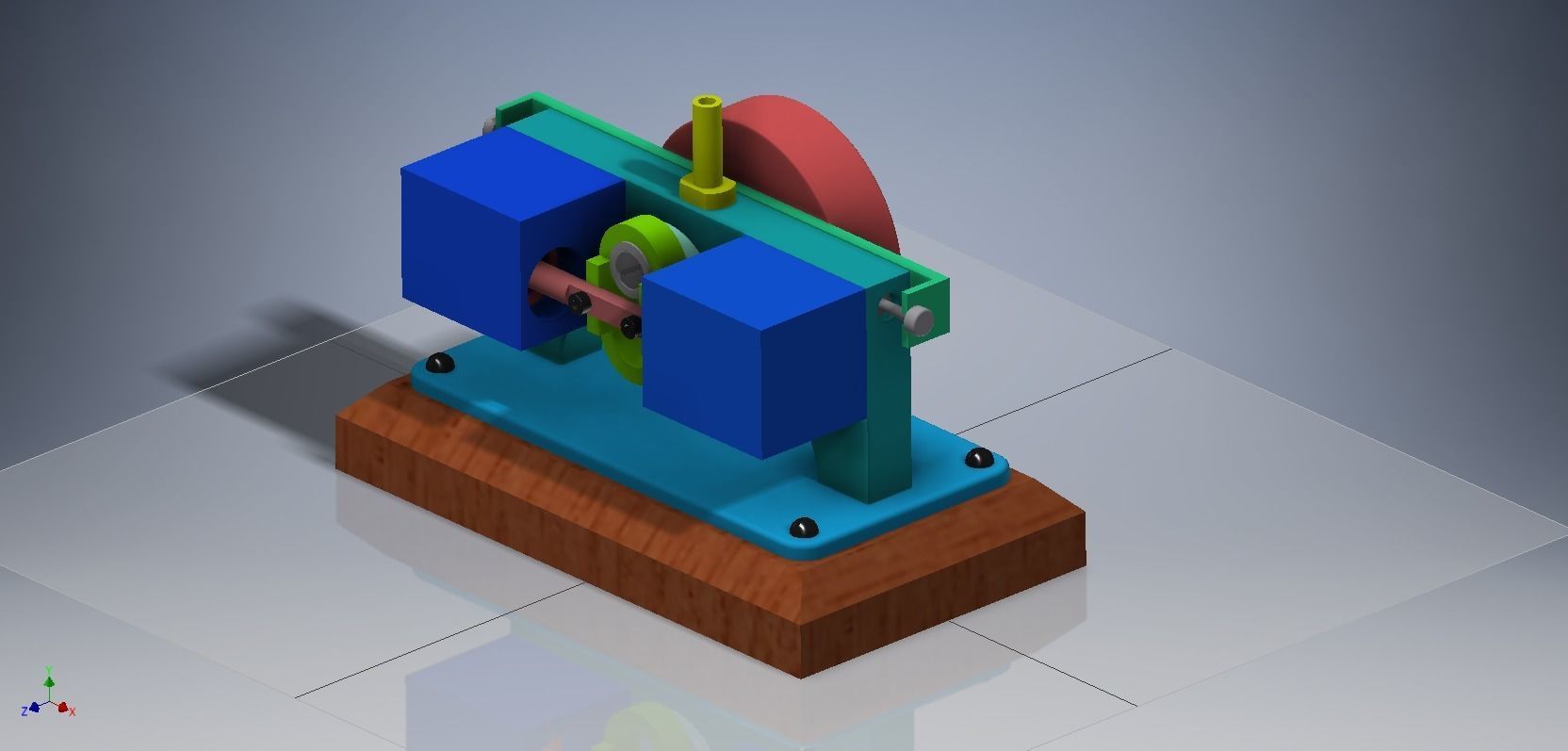 DOUBLE CYLINDER SCOTH YOKE STEAM ENGINE 3D model_1