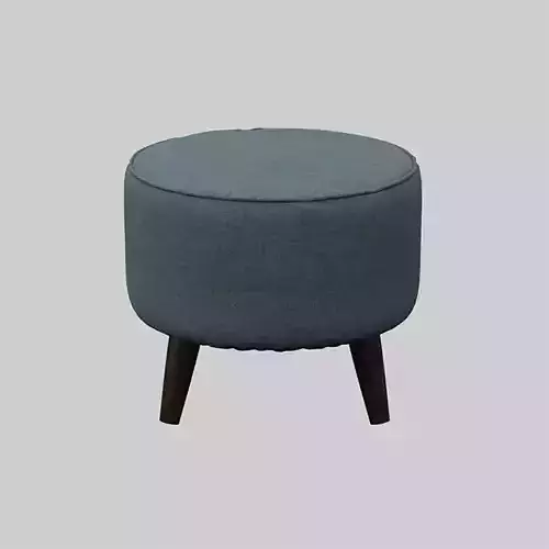 Round Jaxon Ottoman navy upholstery