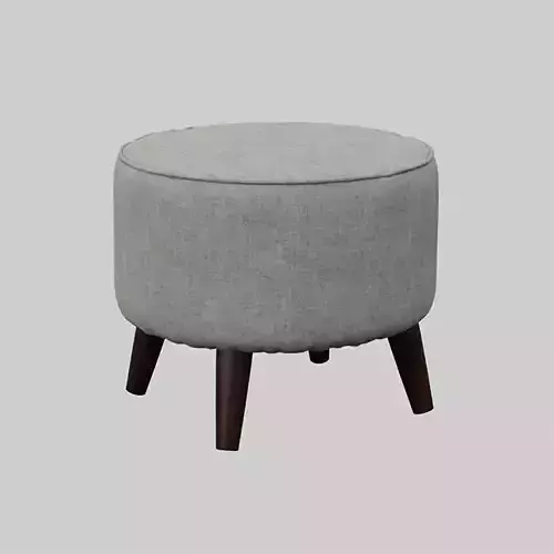 Round Jaxon Ottoman pumice upholstery Low-poly 3D model