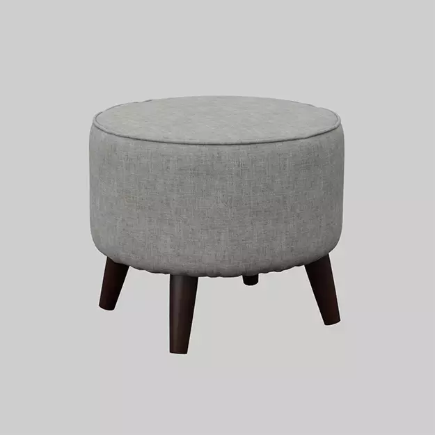 Round Jaxon Ottoman pumice upholstery Low-poly 3D model