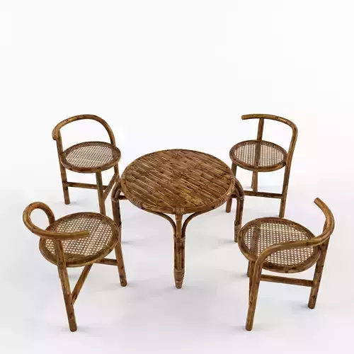 Outdoor Natural Cool Bamboo Furniture Set