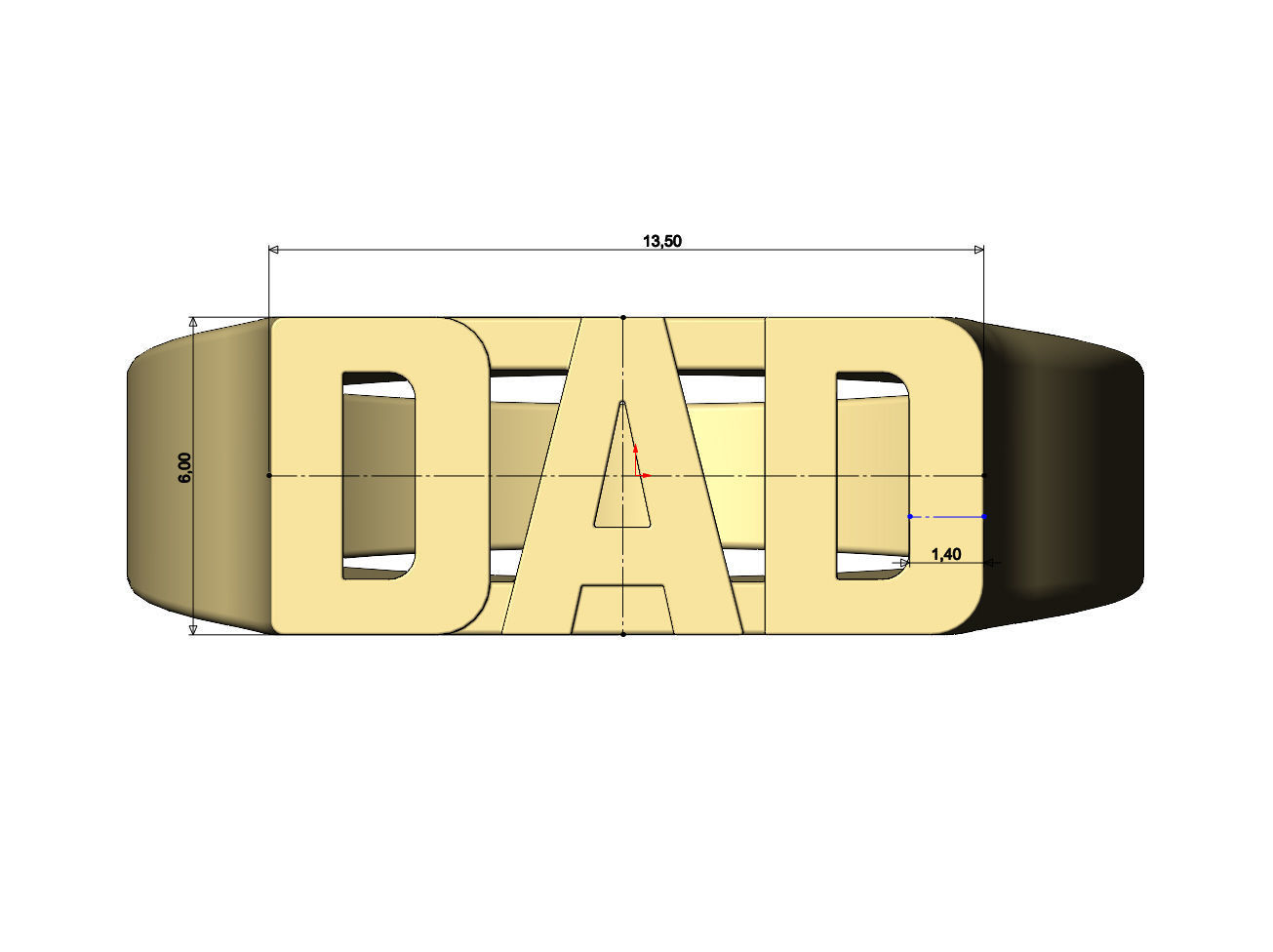 DAD statement name signet ring size 6 to 11 3D print model_4