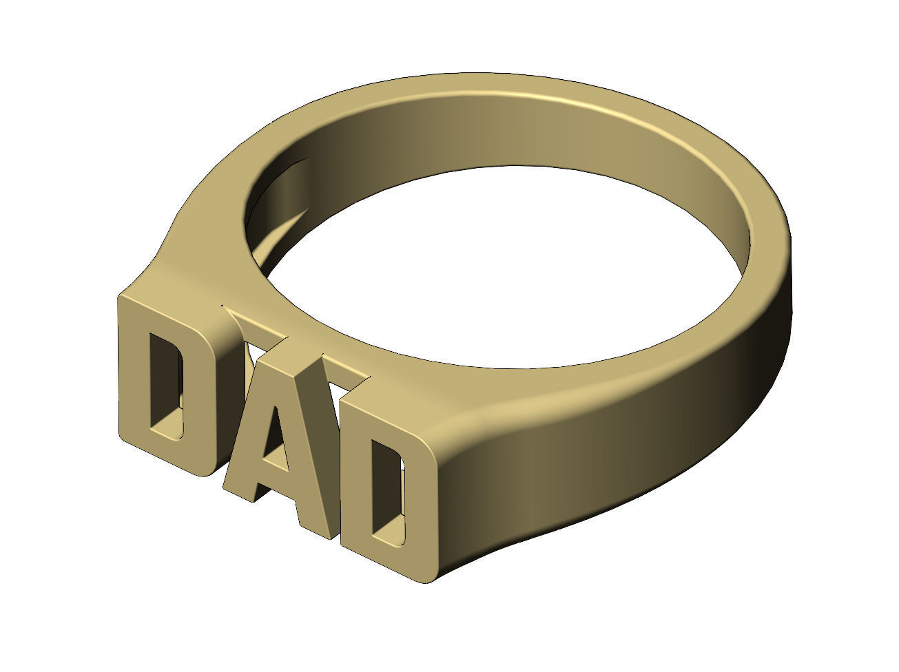 DAD statement name signet ring size 6 to 11 3D print model_2