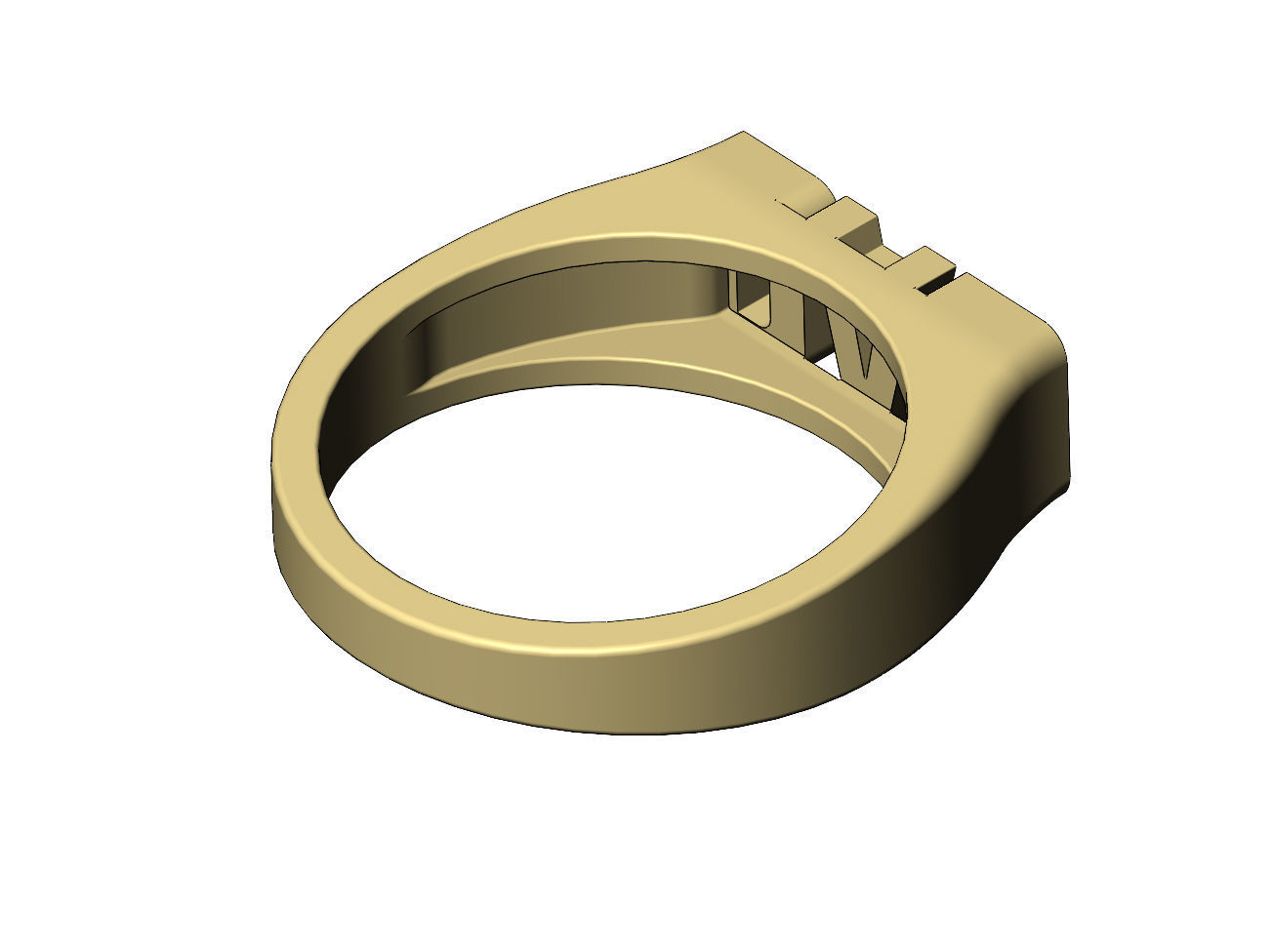 DAD statement name signet ring size 6 to 11 3D print model_7