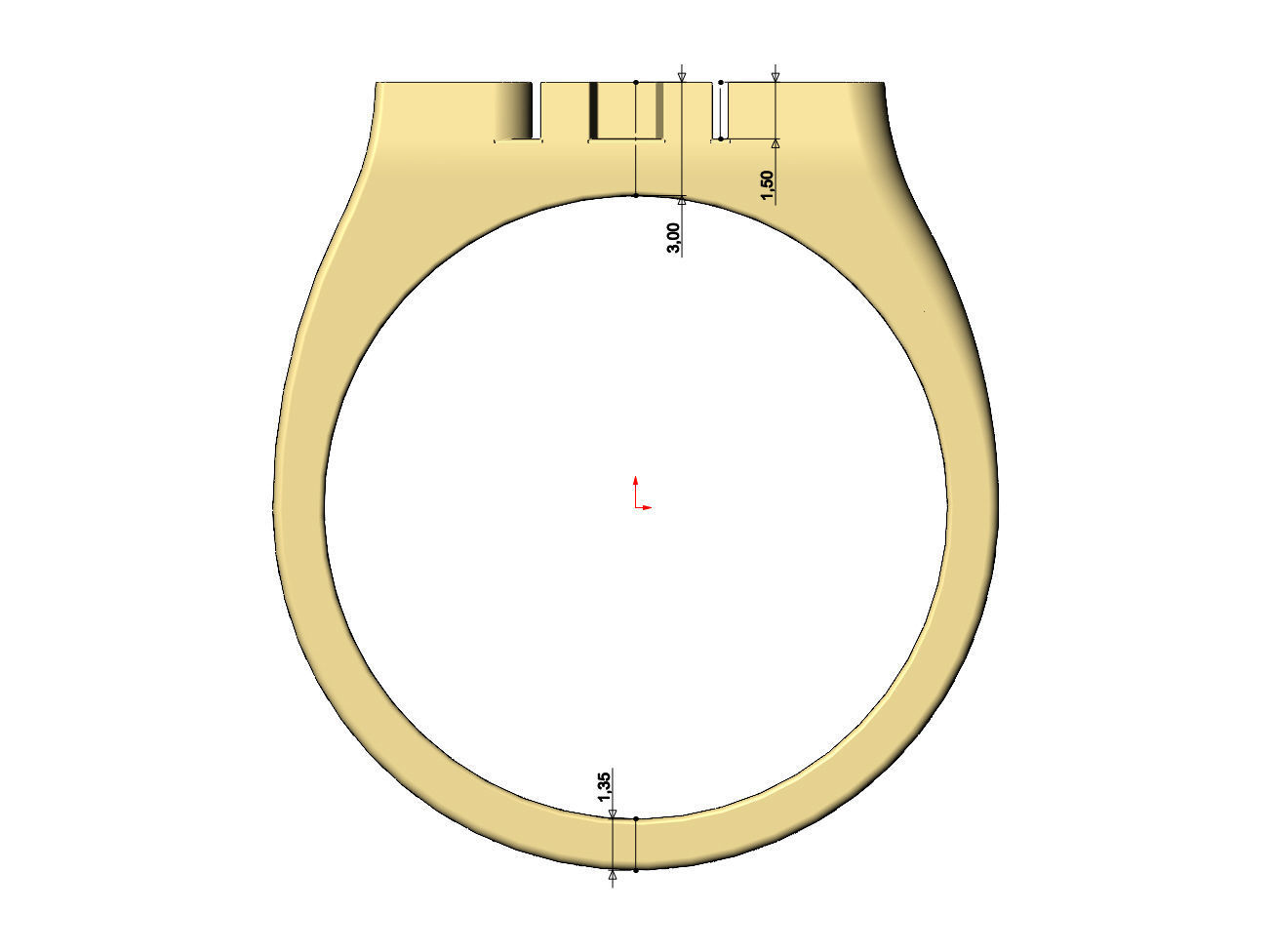 DAD statement name signet ring size 6 to 11 3D print model_3