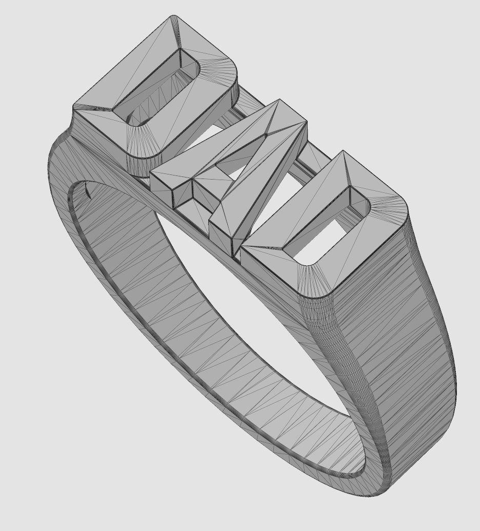 DAD statement name signet ring size 6 to 11 3D print model_11